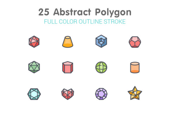 Abstract Polygon Line with Color: A Modern Design Asset
