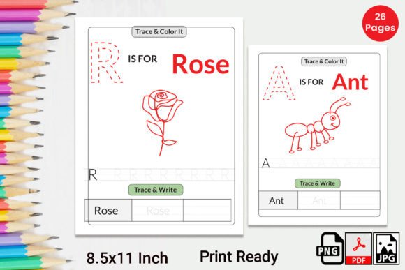 Alphabet Color Trace and Writing Sheets: A Practical Design Asset