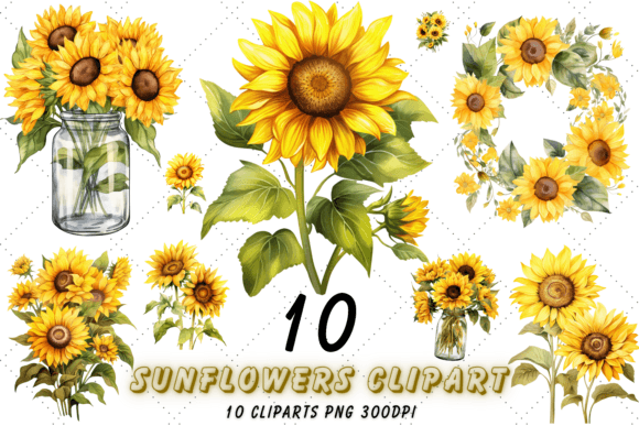 Cozy Sunflowers Watercolour Clipart: Your New Design Asset