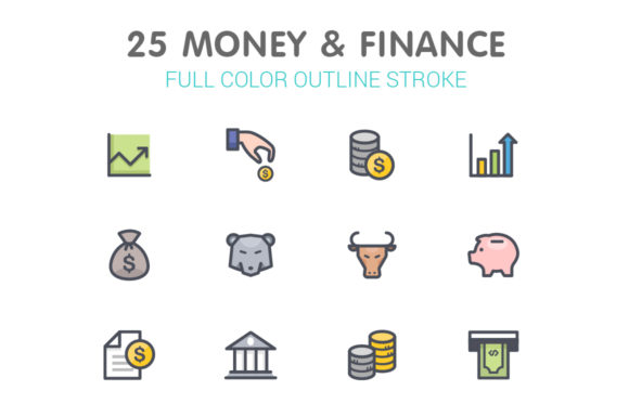 Elevate Your Brand with Money & Finance Color Icons