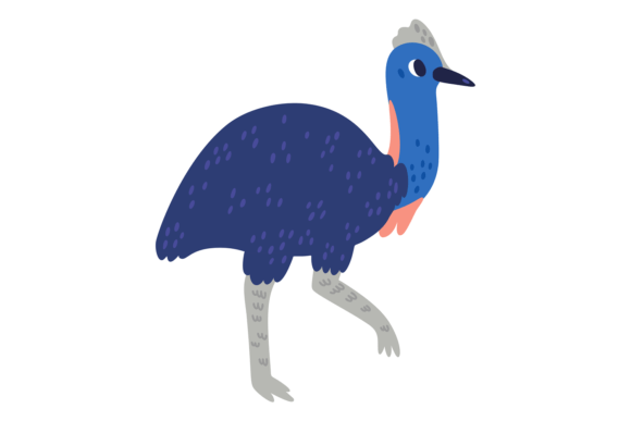 Embrace Whimsy: The Ostrich Icon Cute Australian Bird Color Collection