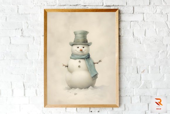 Embrace Whimsy with Pastel Color Cute Snowman Wall Art