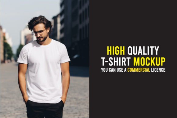 Man White Color T-shirt Mockup HD: A Designer's Clean Canvas