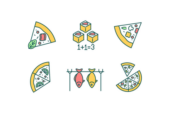 Pizzeria Menu RGB Color Icons Set: Bold Visuals for Your Brand
