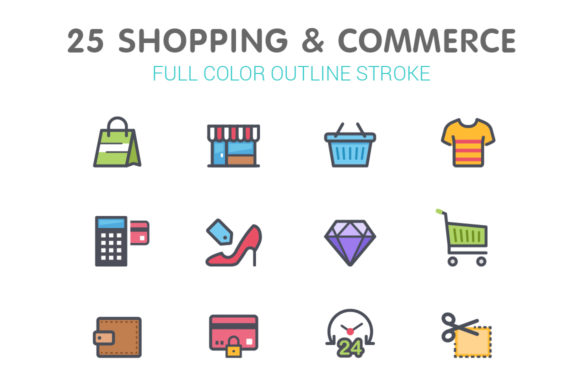 Shopping & Commerce Color Icons: A Designer's Toolkit