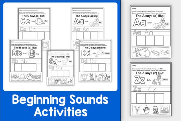 Transform Alphabet Learning: A to Z Beginning Sound Color Cut & Paste