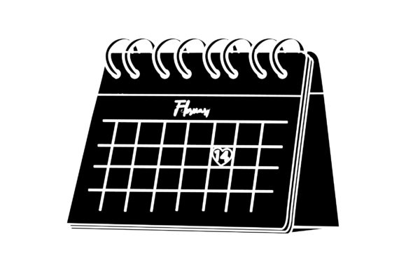 Valentine Icon Calendar Solid Color: Your Go-To Vector Design