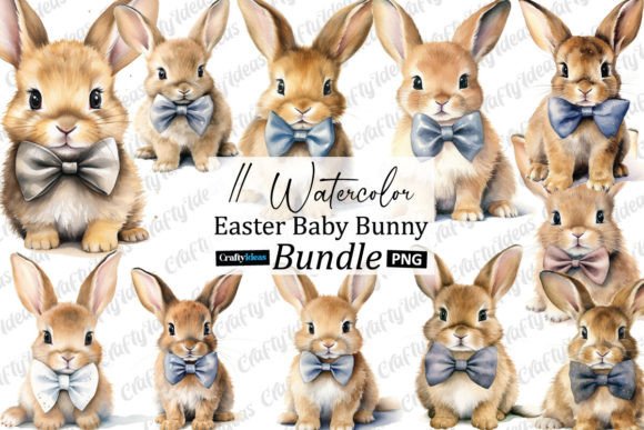 Watercolour Easter Baby Bunny Clipart: A Design Asset for Spring Projects