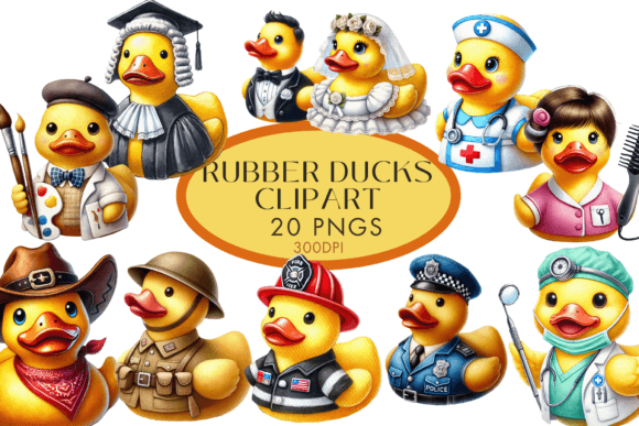Whimsical Watercolour Ducks: A Clipart Bundle for Every Project